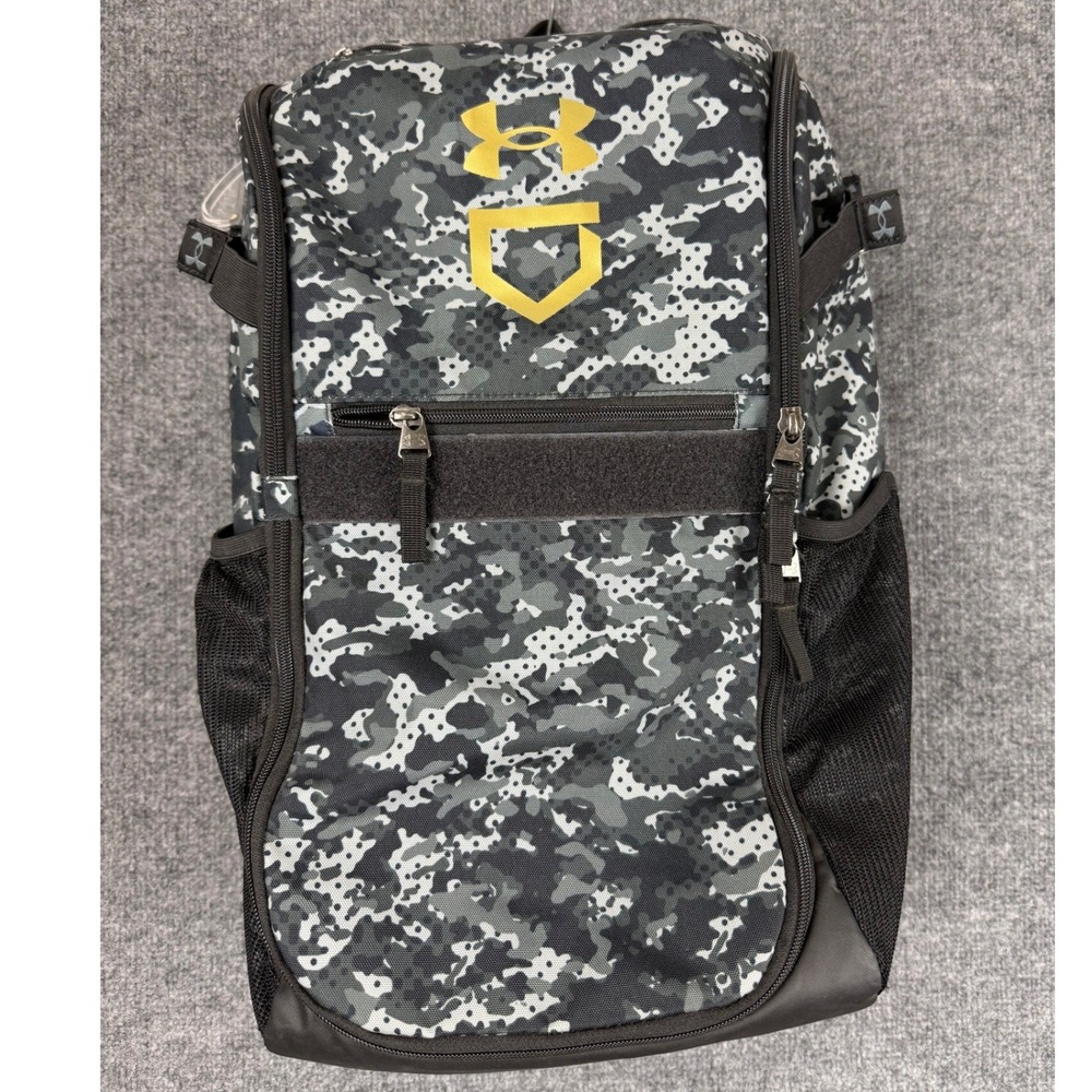 Under Armour UA Utility Baseball Backpack Camo Grey Black Bag A+ Cond Gift EUC
